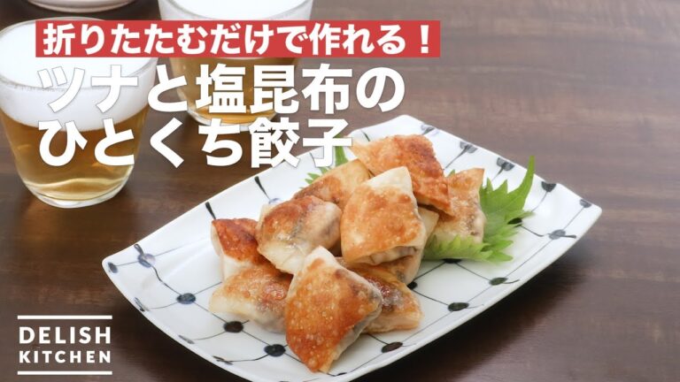 折りたたむだけで作れる！ツナと塩昆布のひとくち餃子　｜　How To Make Tuna and salt kelp bite dumplings