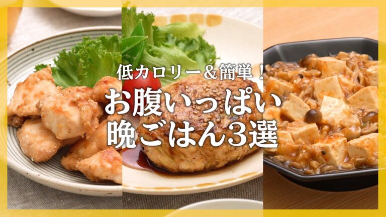 【ヘルシー晩ごはん】300kcal以下でお腹いっぱい！簡単おかずレシピ3選♪【管理栄養士が教える！】