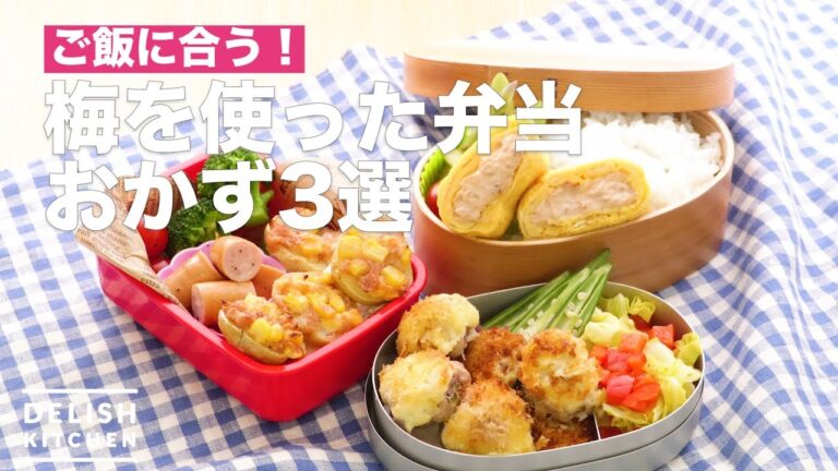 ご飯に合う！梅を使った弁当おかず3選　｜　How To Make 3 Side Dishes of Lunch Boxed with Plum