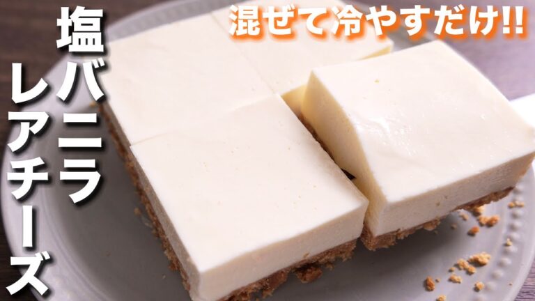 【混ぜて冷やすだけ】クリームチーズを使わず超濃厚！塩バニラレアチーズケーキの作り方【kattyanneru】