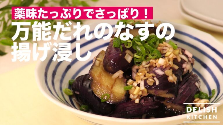 薬味たっぷりでさっぱり！万能だれのなすの揚げ浸し　｜　How To Make Dipped fried Eggplants