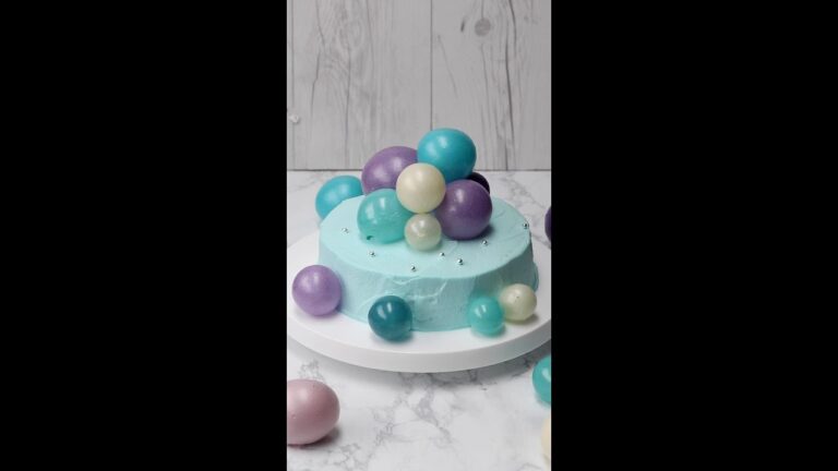 【ゼラチンと水で作れる】まるでカラー風船！推しケーキで本人不在の誕生日会♪ / Gelatin Bubble Cake #Shorts