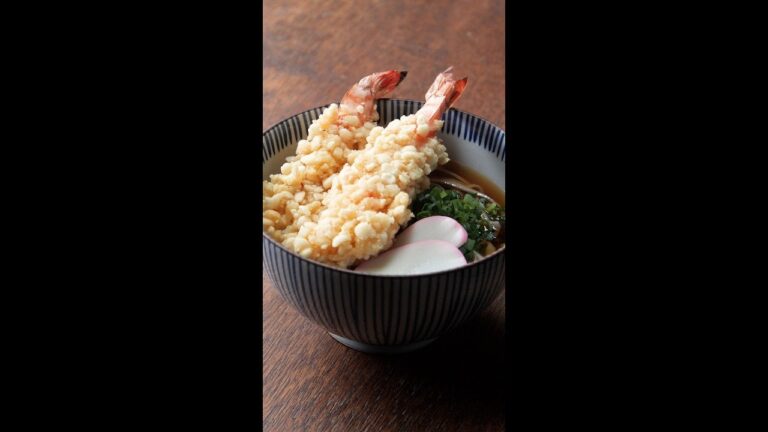 揚げずに作る！レンチン天ぷらそば / Non-Fried Tempura with Soba Noodles