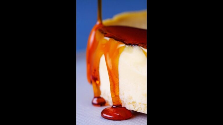 休日に食べたいカラメルとろけるクリームチーズケーキ / Caramel Cheesecake #Shorts
