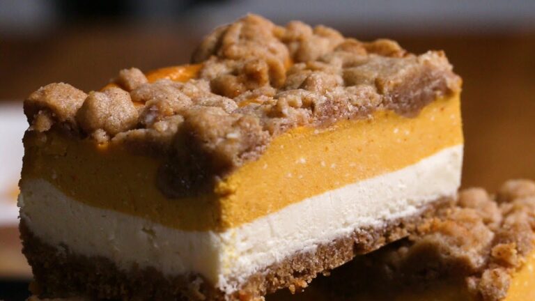 2層の美味しさ！かぼちゃのチーズケーキ / Pumpkin Cheesecake Bars