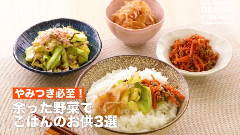 やみつき必至！余った野菜でごはんのお供3選　｜　How To Make 3 Vegetables and side dishes