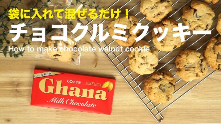 袋に入れて混ぜるだけ！チョコクルミクッキーの作り方　How to make chocolate walnut cookie