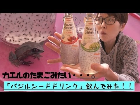 カエルの卵みたい・・・ダイエットにいい「バジルシードドリンク」飲んでみた！！