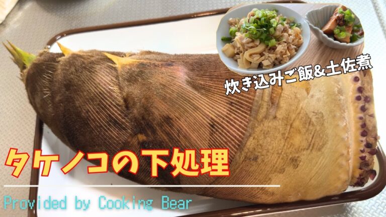 【タケノコ】たけのこ丸々一本を下処理！アク抜き方法教えます！炊き込みご飯と土佐煮も作っちゃうタケノコ盛りだくさんスペシャル！！