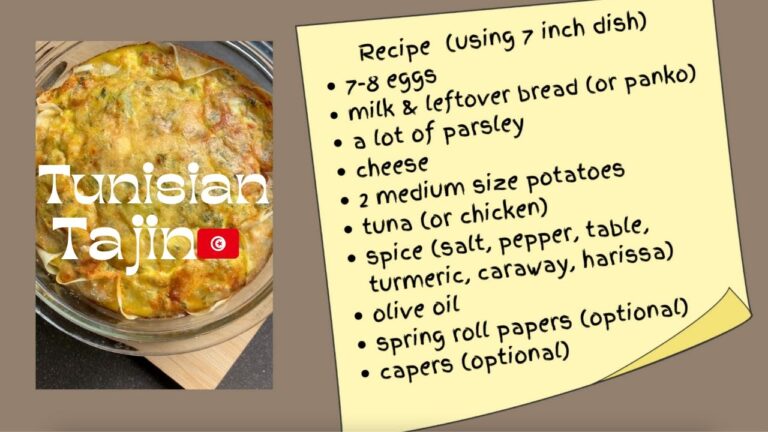 【🇹🇳Tunisian Omelette Tajin】出来立てを食べたいチュニジアの卵料理『タジン』　誰にでもできる簡単料理❣️　栄養価高し