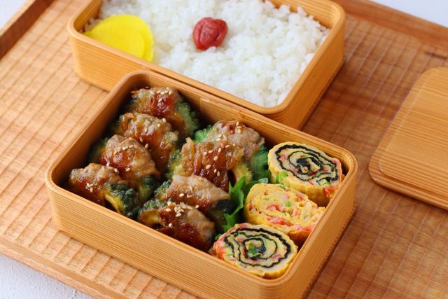 「ゴーヤの肉巻き」「カニカマのり卵焼き」2品弁当