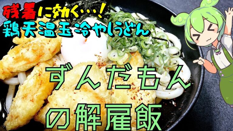 【残暑にはこれやで】鶏天温玉冷やしうどん