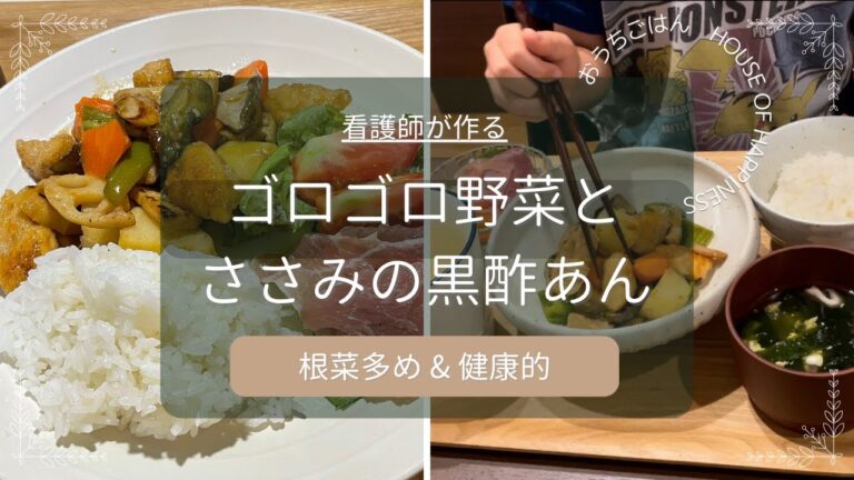 【野菜ゴロゴロ/鶏ささみの黒酢あん】看護師が作る晩ごはん/愛犬喜ぶ♡/茹で汁まで活用！整えごはん